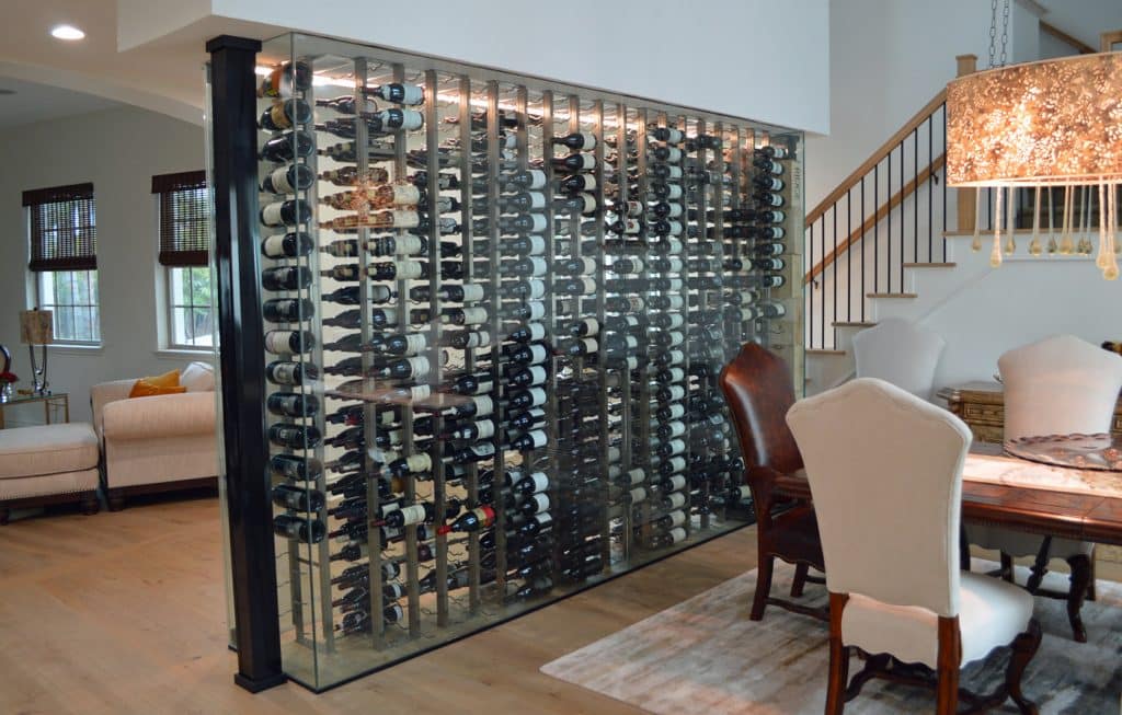 Custom Wine Cooling Unit in Glass Wine Closet Wine Cellar